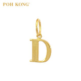 POH KONG 916/22K Yellow Gold Exquisite Alphabet Pendant D
