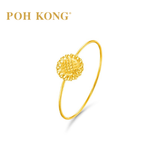 POH KONG 916/22K Yellow Gold Sunflower Minimalist Mini Ring