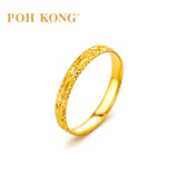 POH KONG 916/22K Yellow Gold Machine Carved Multiple Layered Design Ring