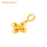 POH KONG 916/22K Yellow Gold Happy Love Ruyi Charm Pendant •?ö2015•?ä