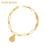 POH KONG 916/22K Yellow Gold Happy Love Round Shape Double Happiness Bracelet