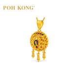 POH KONG 916/22K Round Peacock Gold Medallion Pendant