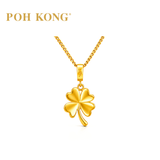 POH KONG 916/22K Yellow Gold Tranz Four Clover Pendant