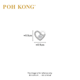 POH KONG 750/18K White Gold D'First Lustrous Heart Diamonds Earrings