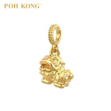POH KONG 916/22K Yellow Gold Baby Lion Dance Pendant