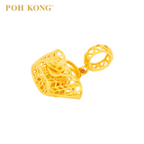 POH KONG 916/22K Yellow Gold Shopper Bag With Flower Pendant
